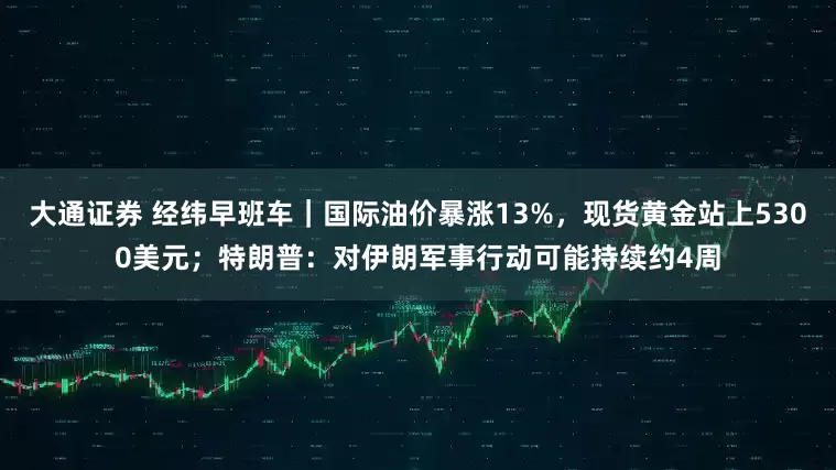 大通证券 经纬早班车｜国际油价暴涨13%，现货黄金站上5300美元；特朗普：对伊朗军事行动可能持续约4周